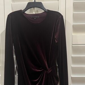 Antonio Melani Velvet Dress maroon color